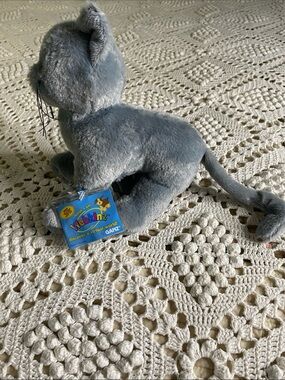 GANZ Webkinz Plush Gray Cat - Soft Gray Kitten charcoal tag stuffed animal
